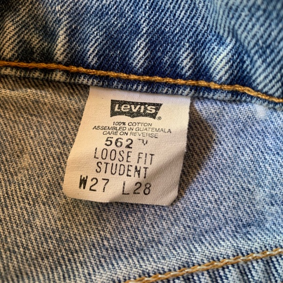 Vintage Levi’s - bleach-acid washed, distressed, high waisted denim shorts - Picture 3 of 3